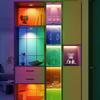 RGB LED Cabinet Light Magnetic Rechargeable Spotlight Remote Control Dimmable Wardrobe Display Case Lamp Type-C Charging