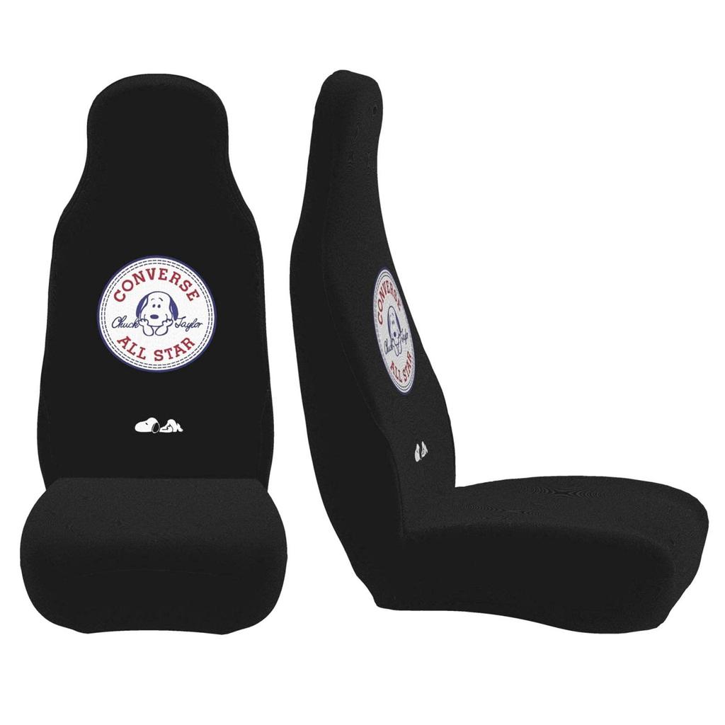 Snoopy Car Seat Set of Front Seat Covers for Light and Standard Full Coverage for Driver and Passenger Black Covers, 2, Cars, Seats,