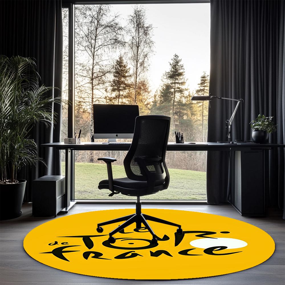Tour de France Printed Round Rug Carpet Chair Rug Area Rug Entryway Doormats,for Office Chair Living Room Bedroom Kitchen Room.