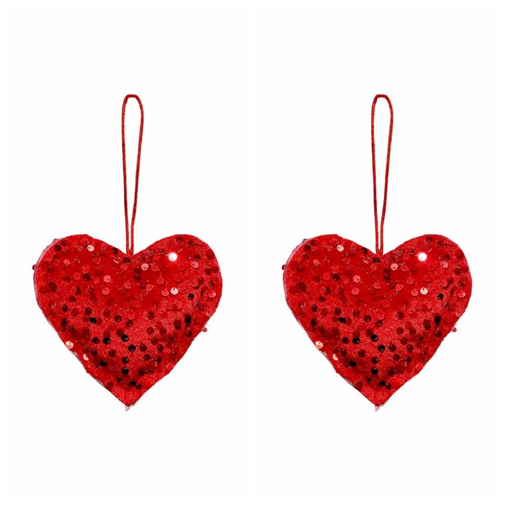 

2pcs Handmade Sequin Decorative Supplies Elegant Love Key Ring Valentine s Day