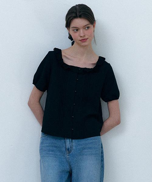 SHOP,ARA Breeze Pintuck Lace Blouse_Black