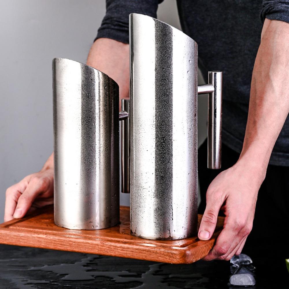 Drinkware 1/1.5/2L Stainless Steel Water Jug Large Capacity Silver/gold Cold Kettle Straight Splash Proof Pitcher Wine