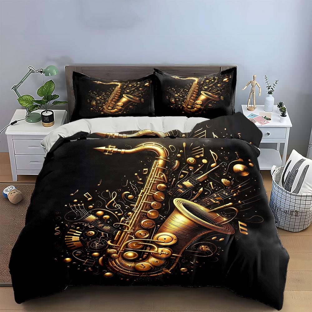 Musical Instrument Art Decor Set Multiple Sizes Kid'S And Adults' Bedroom Exquisite 3Pc Bedding Set, Gift