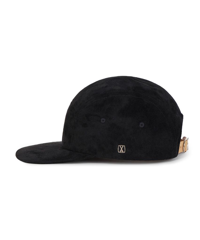 Bajal Va Square Suede Camp Cap Black