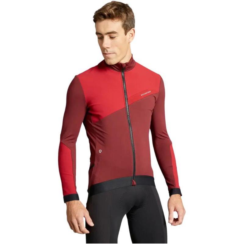 

DECATHLON Stitched Stand Collar Long Sleeve T-Shirt Men s Burgundy Burgundy S