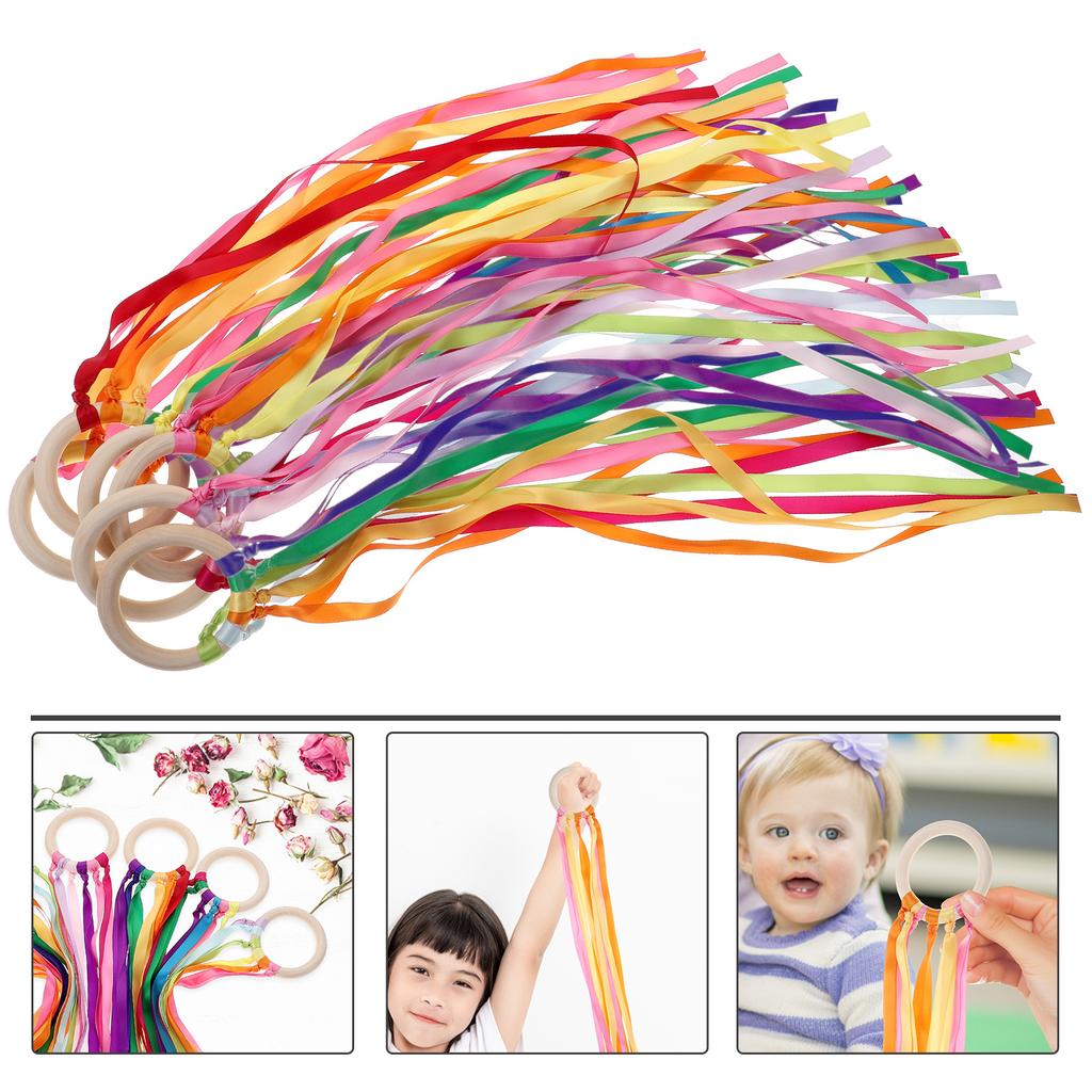 Sensory Montessori Ribbon Ring Bpa-Free Non-Toxic Colour Recognition Development Sensory Toy Suitable For Newborns And Up