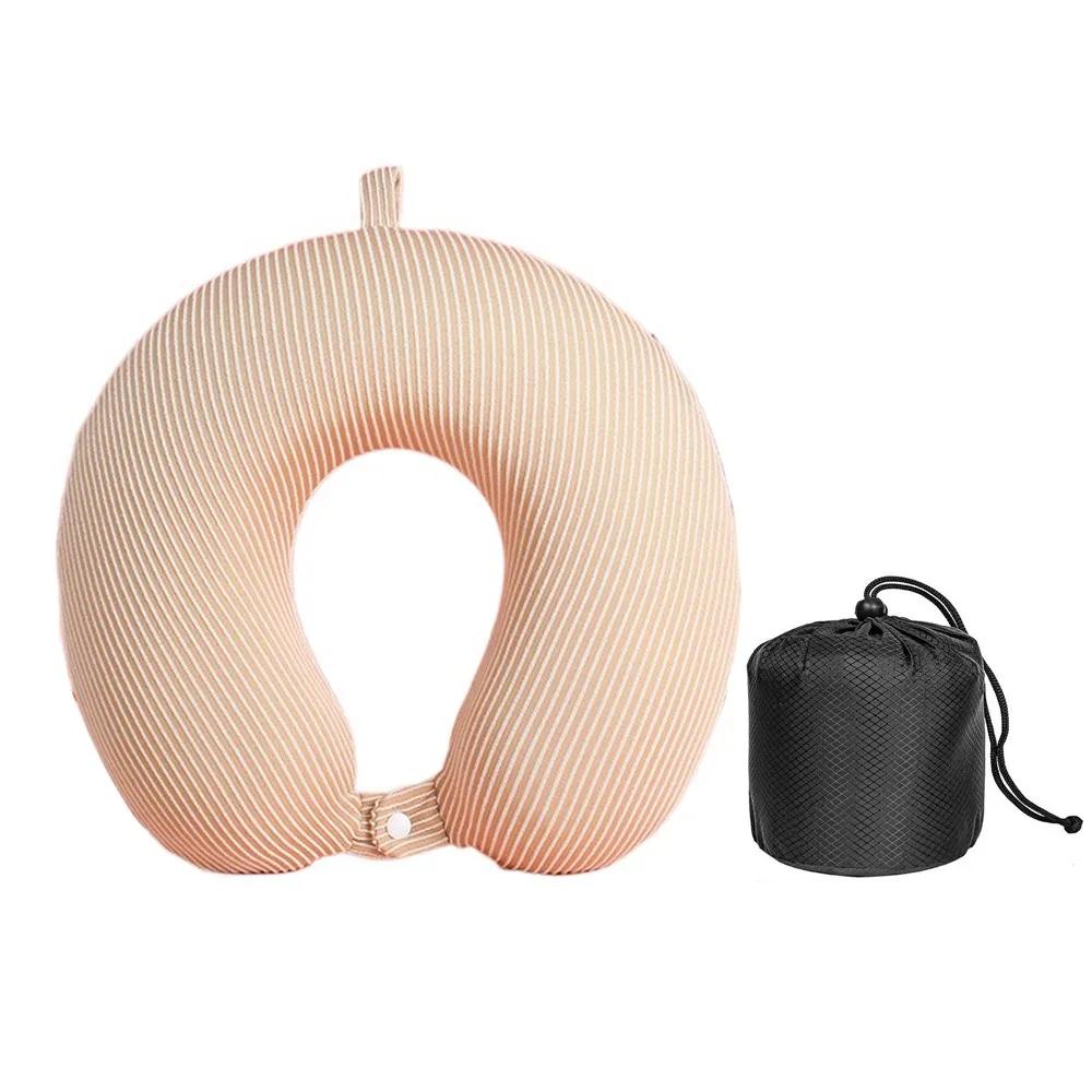 Slow Rebound U-shaped Pillow Portable with Storage Bag Airplane Nap Pad Removable Comfortable Sleeping Neck Headrest Office Use