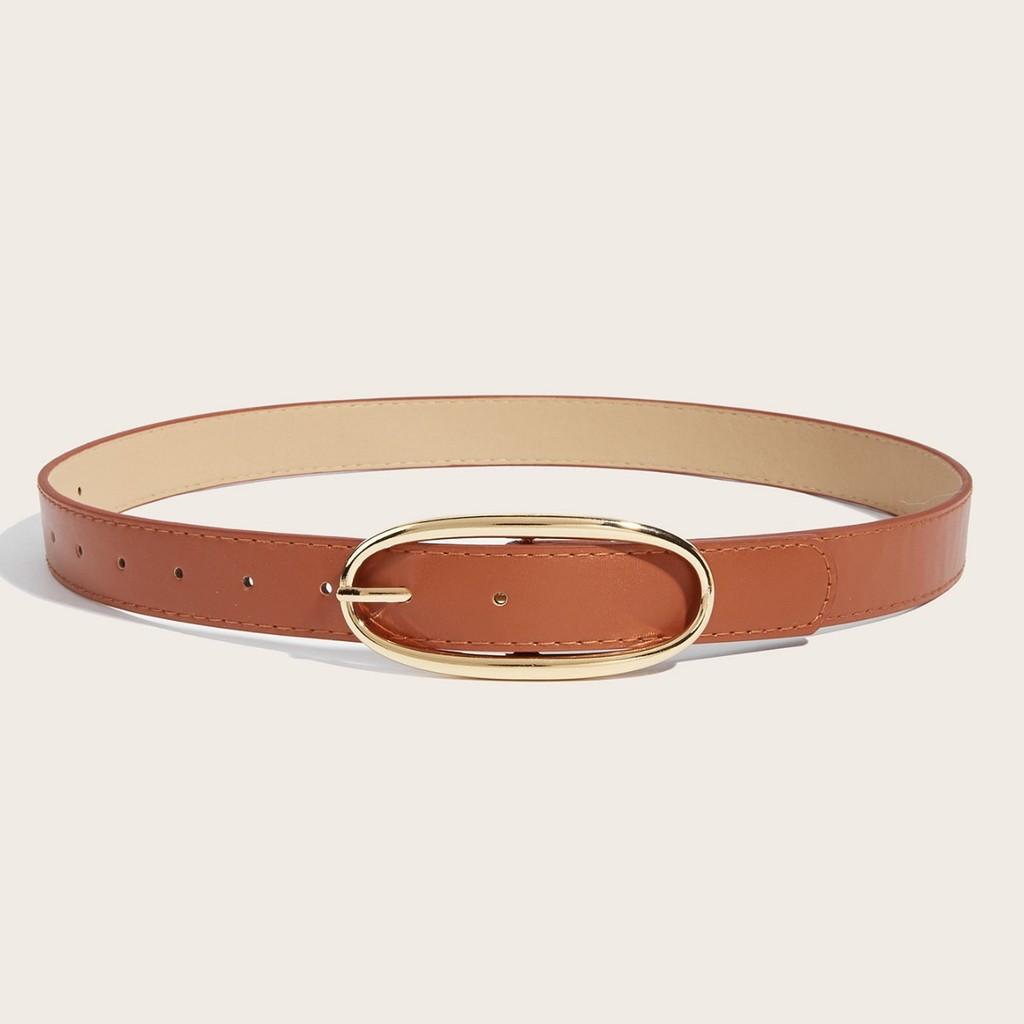 Minimalist Pu Leather Belt For Women With Alloy Buckle For Casual And Office Wear