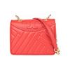 Tory Burch Alexa Chain Solid Color Twill Mini Lambskin Shoulder Bag Women shoulder bag Orange 50646-642