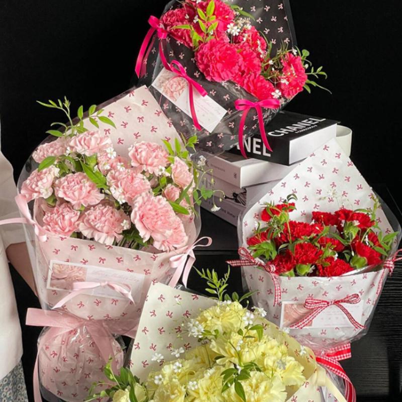 20pcs Handmade Kneading Paper Lining Craft Paper Sydney Paper Bow Printing Thickened Bouquet Flower Packaging Gift Box