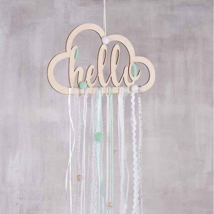 Kit DIY suspension murale - HELLO - 65 cm - Asymétrique - Intérieur - Décoration originale