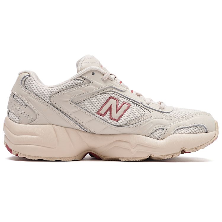 New Balance NB 452 Comfortable Versatile Lace-Up Mesh Low-Top Marathon Running Shoes Women sneaker Light-Milk-Tea-Beige WX452CW