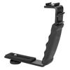 Camera Flash L Bracket Dual Hot Shoes Holder Mount Adapter Mount DV Microphone LED Light