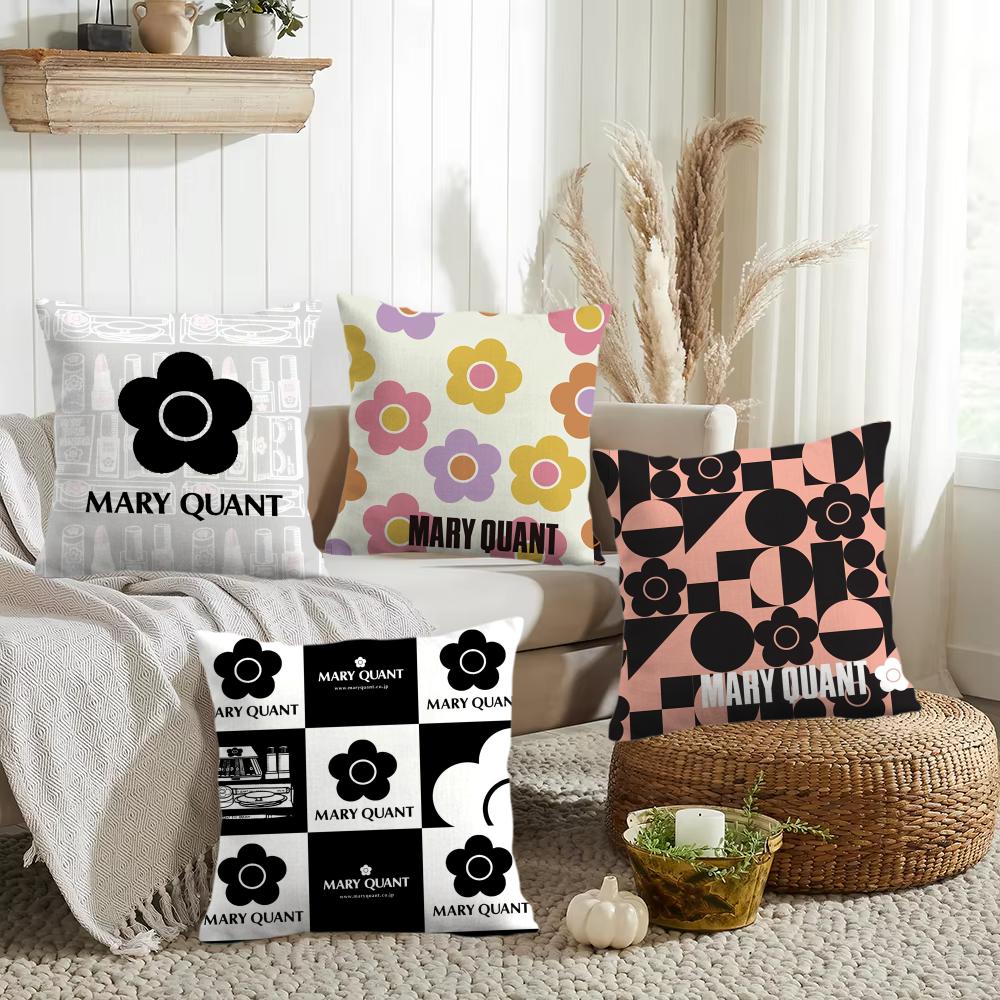 Fashion MMary Quant Cushion Cover Silky Short Plush Invisible Zipper Dustproof Sofa Pillow Case for Home Decor