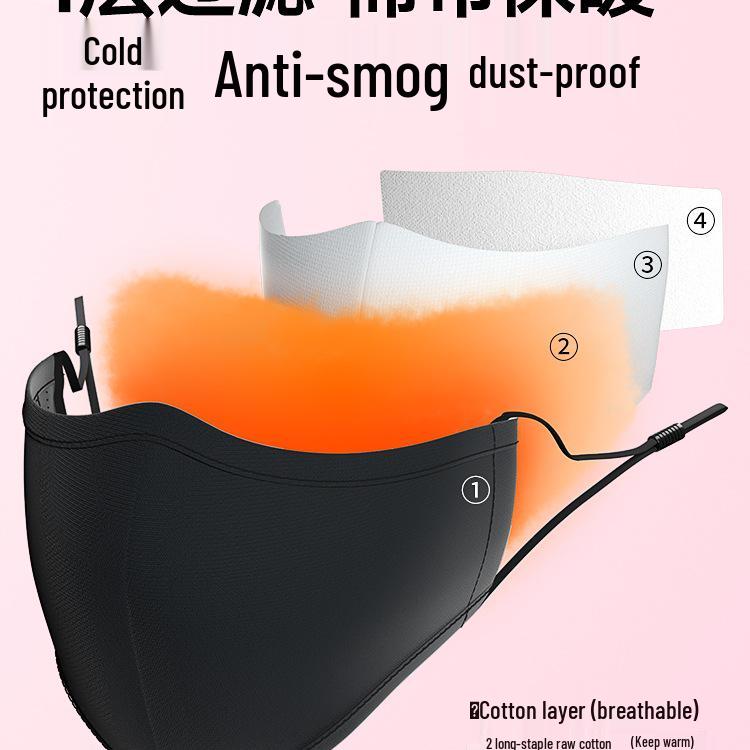 Atmungsaktive 3D-Baumwoll-Gesichtsmaske für alle Jahreszeiten: Warm, Waschbar, Unisex