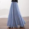 Silkbshe Women's Solid High-Waist A-Line Long Skirt