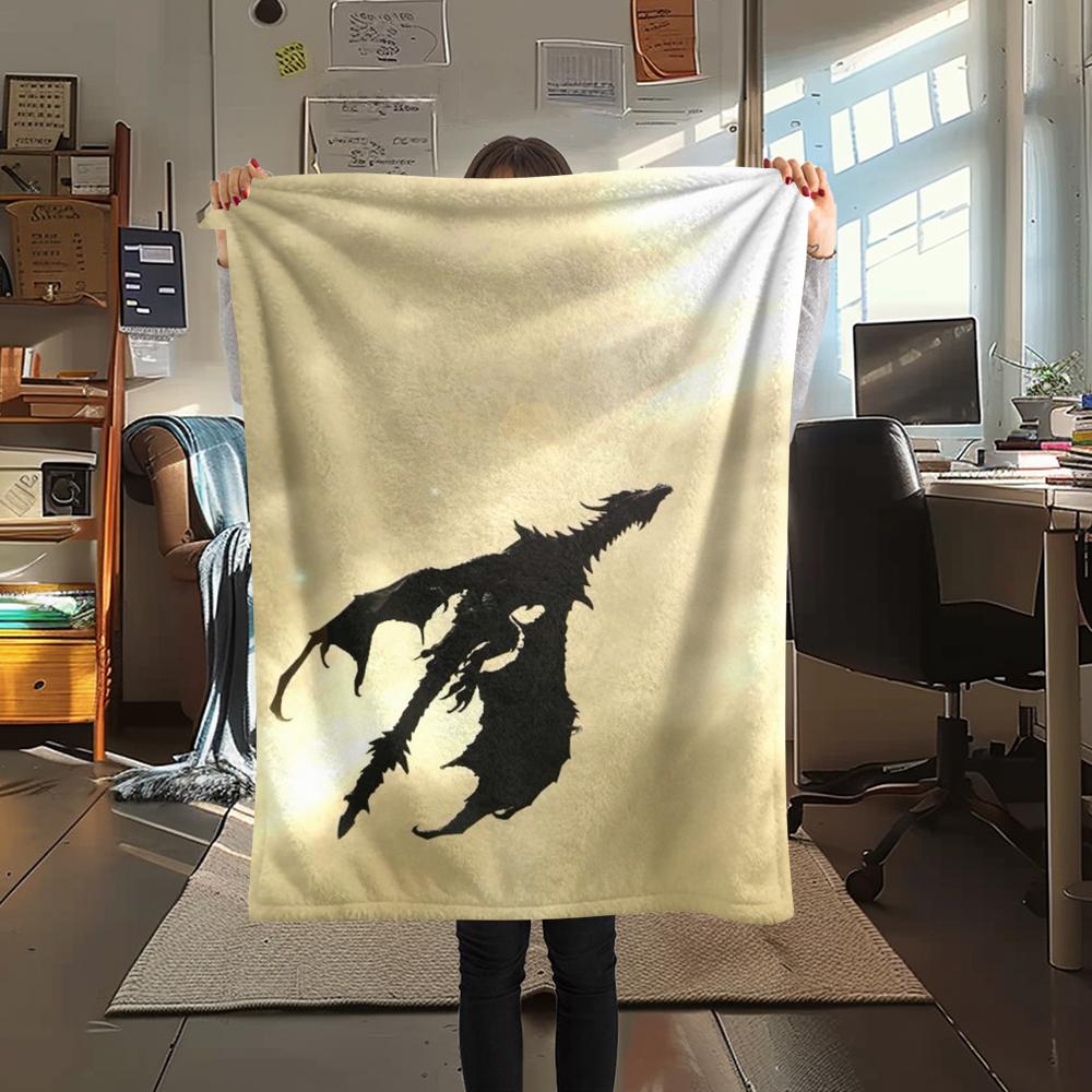 1 szt. Koc Flanelowy z Nadrukiem Skyrim, Wysoka jakość, Wygodny na Wszystkie Pory Roku, Wystrój Domu, Ciepło i Komfort, Idealny na Prezenty Świąteczne167