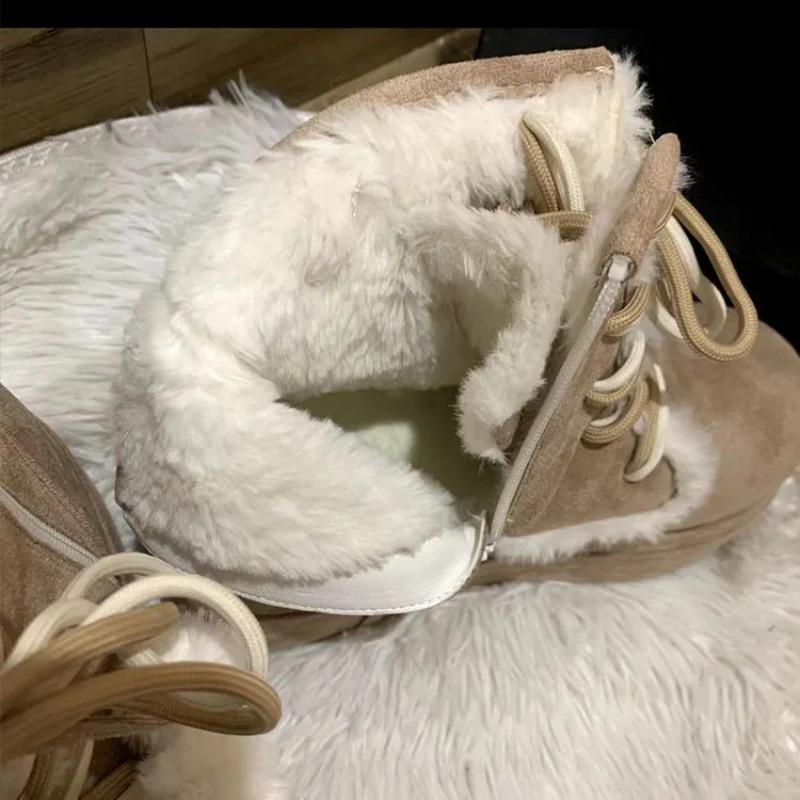 Mote Original Design Lolita Dame Vinter Snøstøvler Søte Pelsdusk Fleece Varme Korte Støvletter Jenter Khaki Svart Ankelstøvletter