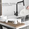 Silicone Dish Drying Mat for Kitchen Counter No-Spill Worktop Saver Drip-Free Non-Slip Slope Drain Mat Heat-insulating Pot Pads