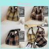 Trendy Street Style Plaid Wool Shoulder Bag Spacious Design For Everyday Use