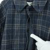MidiUmi Wool Blend Check Pattern Long Sleeve Long Coat Navy Women Used