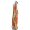 C6921 European & American Style Women's Printed Backless Lace-up Long Dress