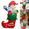5FT Christmas Inflatable Santa Claus with LED Lights Santa Claus with Green Gift Bag for Christmas Party Yard Garden Decoration