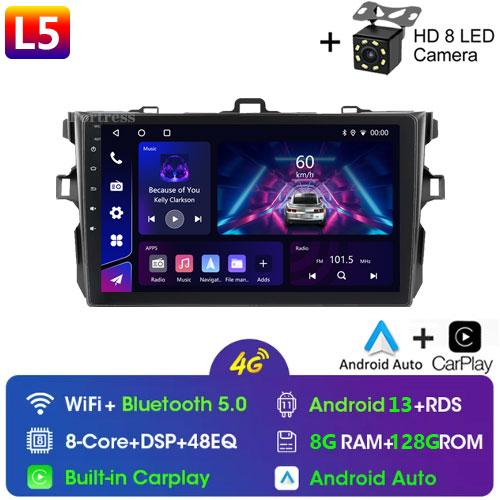 9" Android14Car Stereo Radio for Toyota Corolla E140/150 2007 2008 2009 2010 2011 2012 2013 Multimedia Player 2 Din DVD Speaker