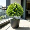 Artificial Green Plants Ground Stake Fake Greenery Plastic Shrubs Plants For Outdoor Garden Patio Yard Landscaping Decoration