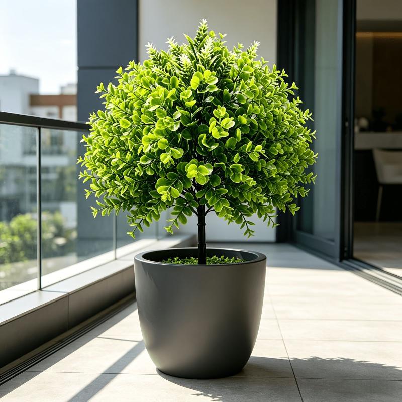 Artificial Green Plants Ground Stake Fake Greenery Plastic Shrubs Plants For Outdoor Garden Patio Yard Landscaping Decoration