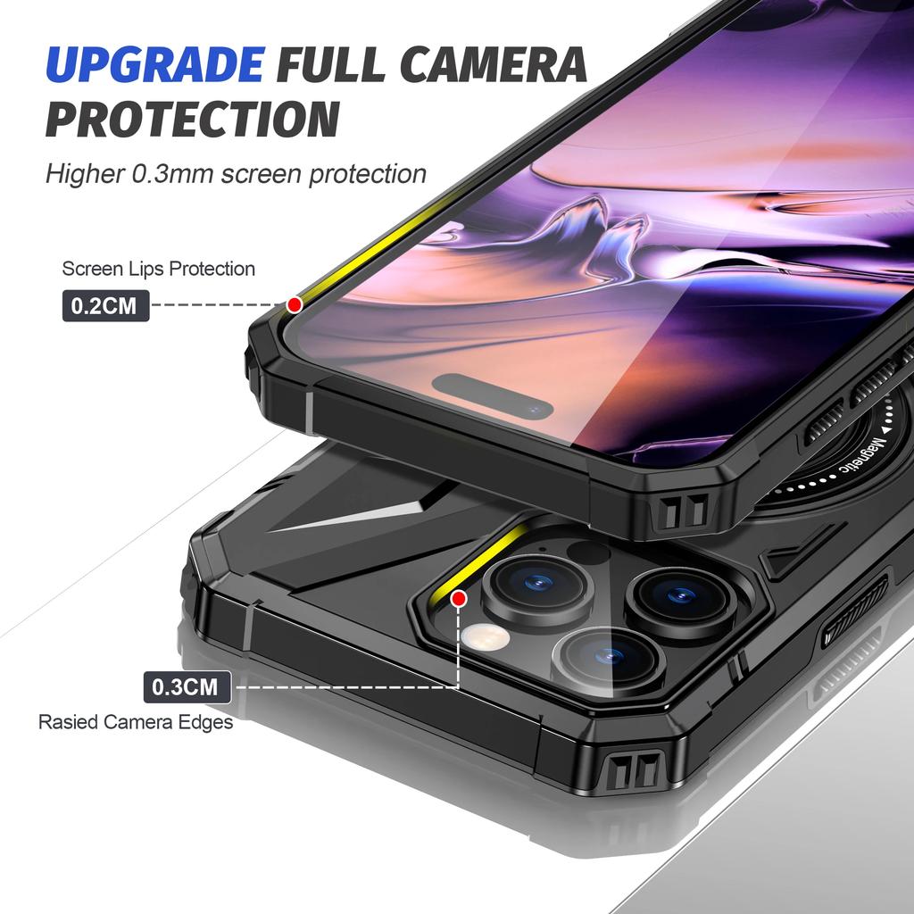 For Magsafe Magnetic Ring Case for Iphone 17 Pro Max 17 Air 16 15 14 Plus 13 12 Pro Iphone17 Iphone16 Hard Bag Cases