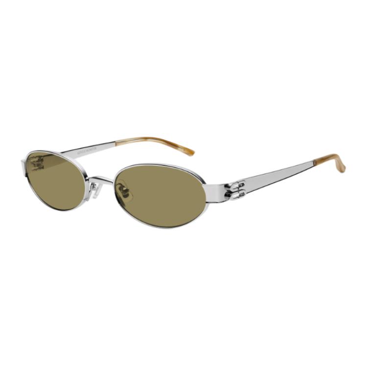 Gentle Monster Logo Metall Oval Sonnenbrille Unisex Sonnenbrille Silber CALI02-BR