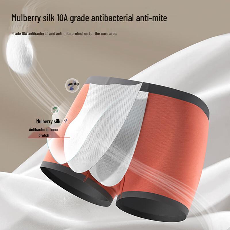 MaoRen Ανδρικά Αναπνέοντα Αντιβακτηριακά Μποξεράκια από Μετάξι Πάγου (3-Συσκευασία)