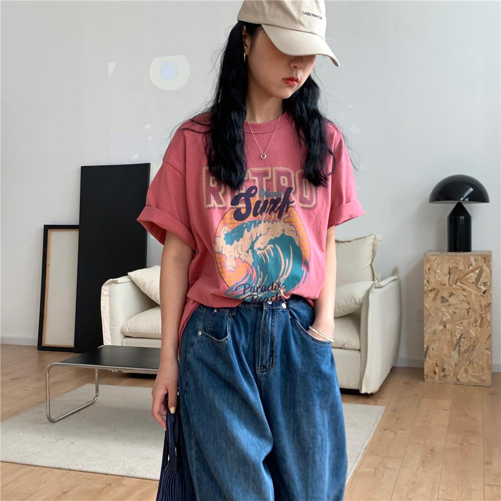 Women's Tee Shirt Summer Funny Graphic Print T Shirt Women Clothes Harajuku Casual Oversized T-shirts Y2k Tops Streetwear