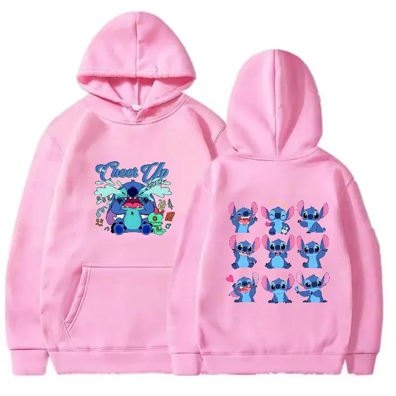 2025 New Disney Series Stitch Children's Hooded Sweatshirt for Men Women - Casual Top with Cartoon Print -fall Winter Clothing