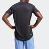 Adidas Solid Color Three Stripes Logo Print Tennis Crew Neck Short Sleeve T-Shirt Men Tops Black HS3262