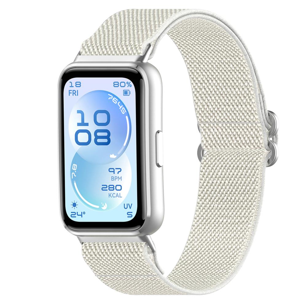 

Watchband for Huawei Band 11/11Pro/NFC elastic nylon sliding buckle Braided woven Stretch Sport Soft Wrist Watch Band Knitted Strap бежевий