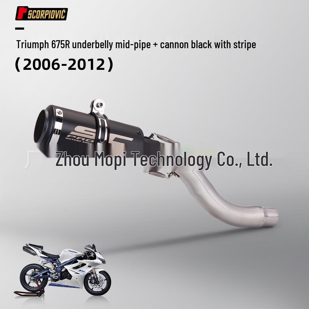 Motorcycle 675 Carbon Fiber Tail Modification Exhaust Muffler, 2006-2017