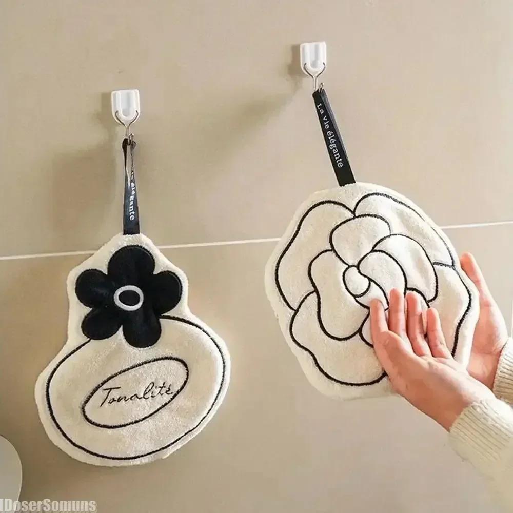 Double-thickness Hand Towel Home Convenient Hanging Quick-drying Absorbent Hand Towel Kitchen and Bathroom Foot Mat