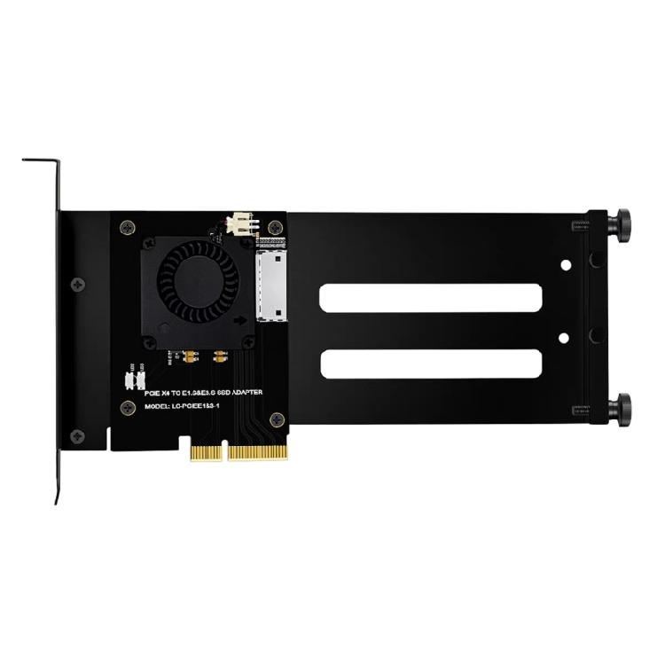 

Signal Integrity Optimized PCIe 5.0 To E1S Adapters Card Featuring Actives Fan Design Reliable Enterprise Applications Multiple Drive Support 1