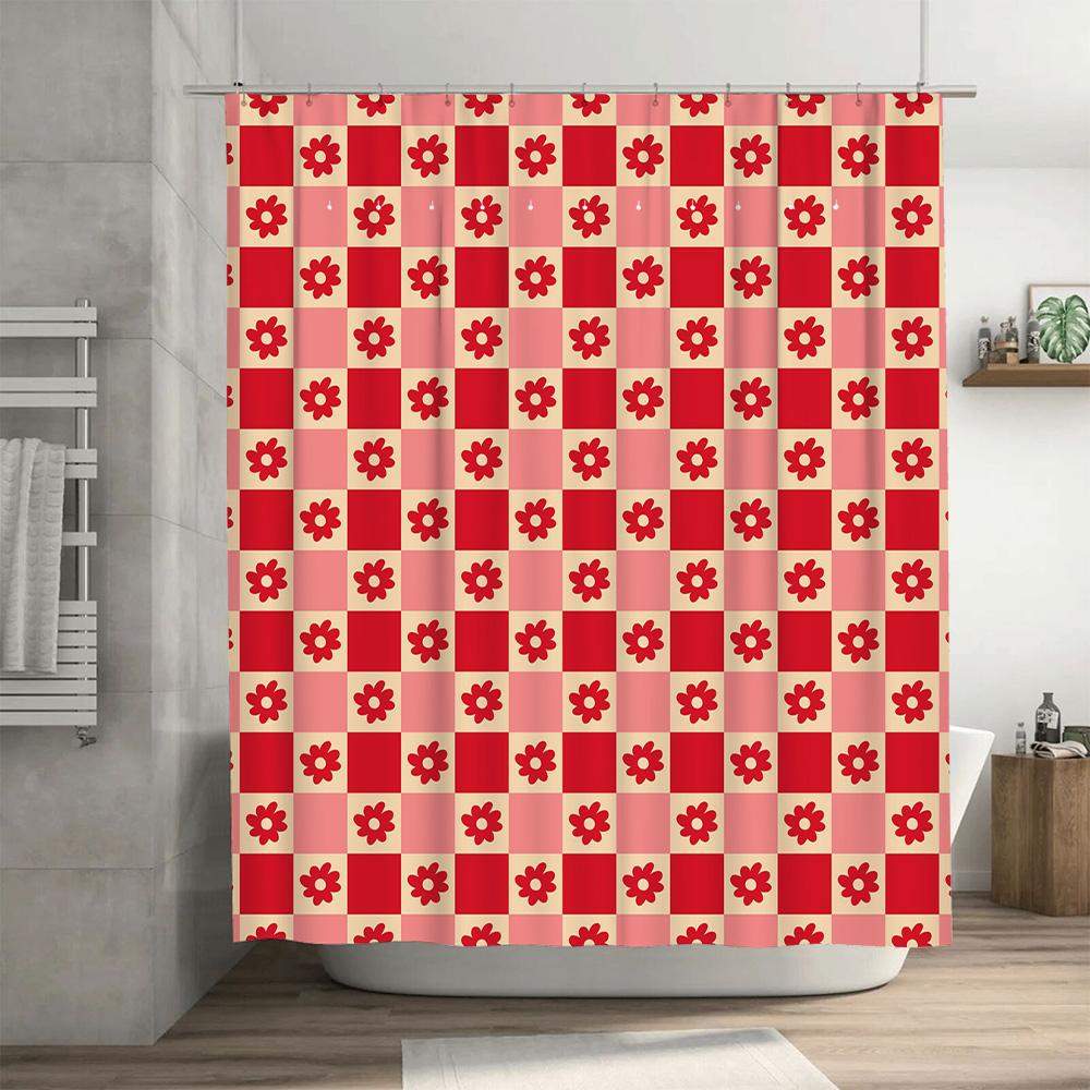 Beautiful Flower Printed Shower Curtain Bathroom Decor Waterproof Fabric Shower Panels Home Decoration