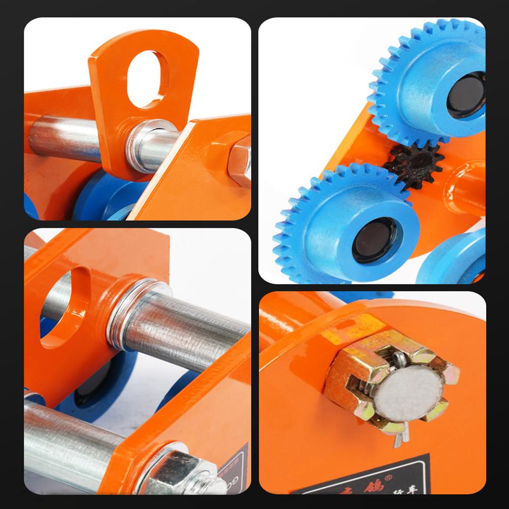 Manual T-Type Trolley Monorail Crane I-Beam Pulley Sliding Lifting Tool Hoist Lifter Monorail Hoisting Pulley Truck