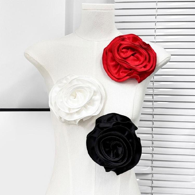15cm 3D Silk Flower Appliques Flower Brooch Sewing Patches for Formal Dresses