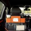 Multifunctional Storage Box for Car Seat Backs,  Adjustable Hooks, Dual Compartments for Drinks, Snacks,Easy to Install