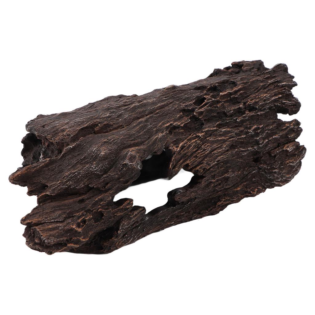 Resin Wood Aquarium Decorations Reptile Hollow Tree Trunk Cavern Bark Bend for Lizard Tortoise Spider