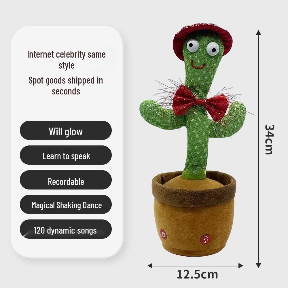 Talking & Dancing Cactus Toy - Wobbly Plush Doll Gift for Kids