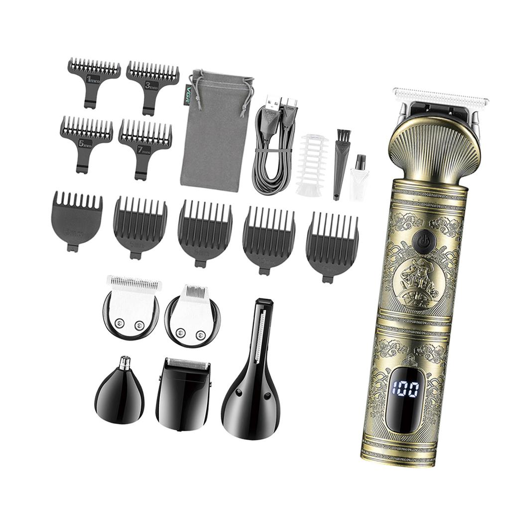 Retro Engraving All Metal Hair Clipper LED Display Fast Cutting Shaving Haircut Professional Styling