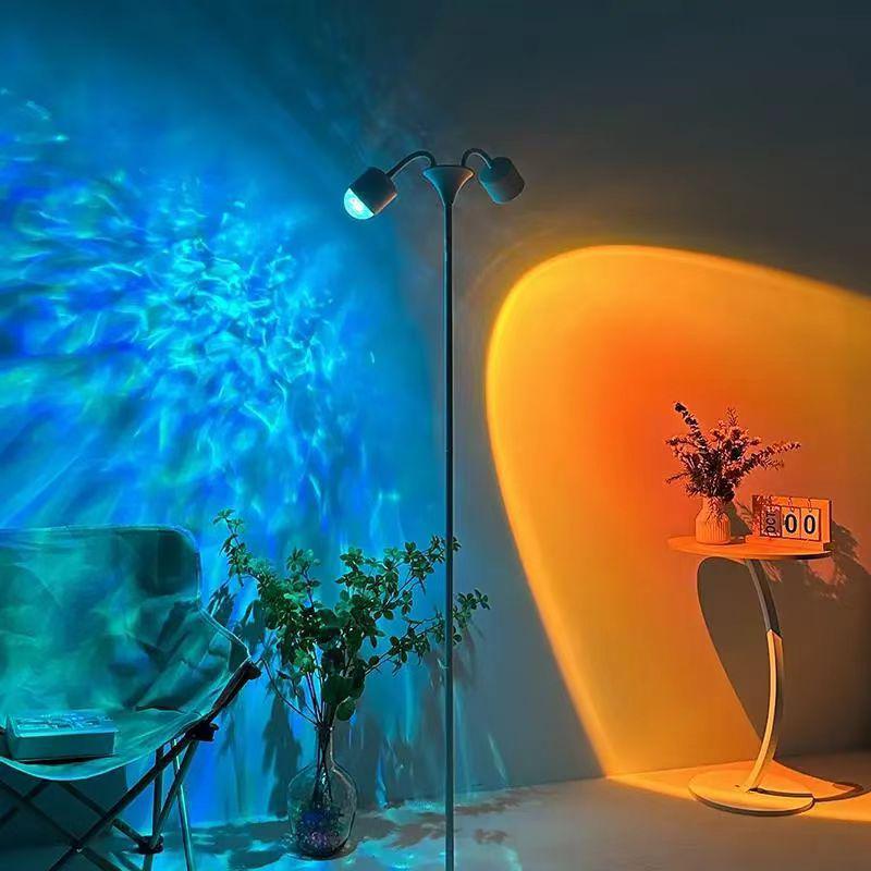 Ripple Dual Sunset Light - Double Head Ambient Floor Lamp for Photography and Live Streaming