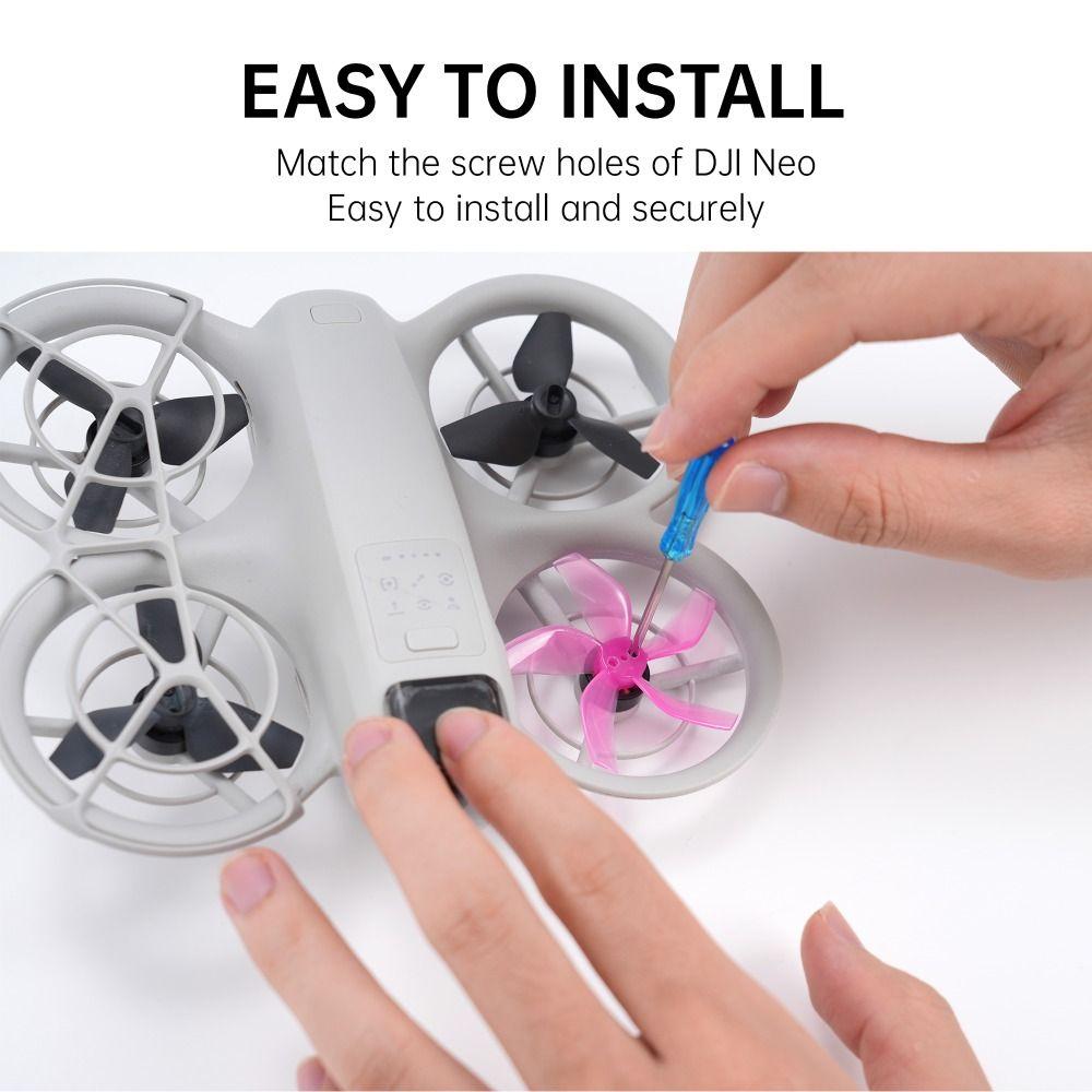 2/4 Pcs Colored Five Leaves Propellers Quick Release Replacement Props Paddle Blade Low-Noise Drone Accessories for DJI Neo