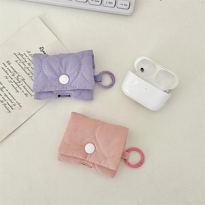 New with Buckle Earphone Bag Soft Cloth Data Cable Coin Purse Lightweight Earphone Case